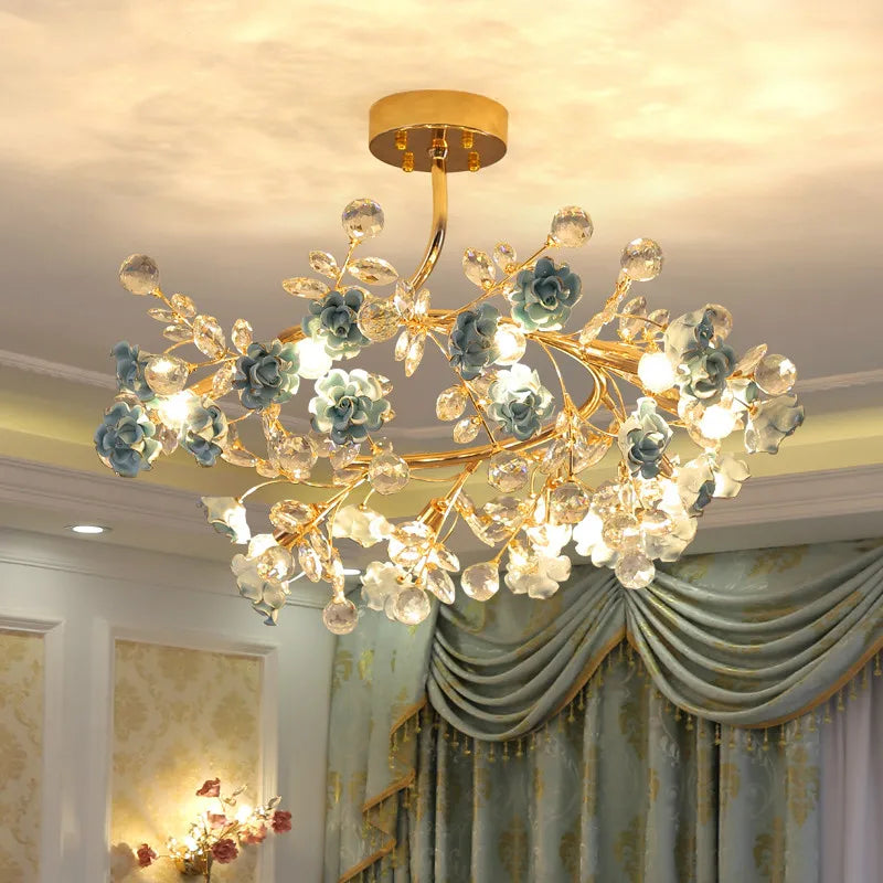 lustre en céramique italien éclairage cristal pour mariage et intérieur - vue 5 sur 14