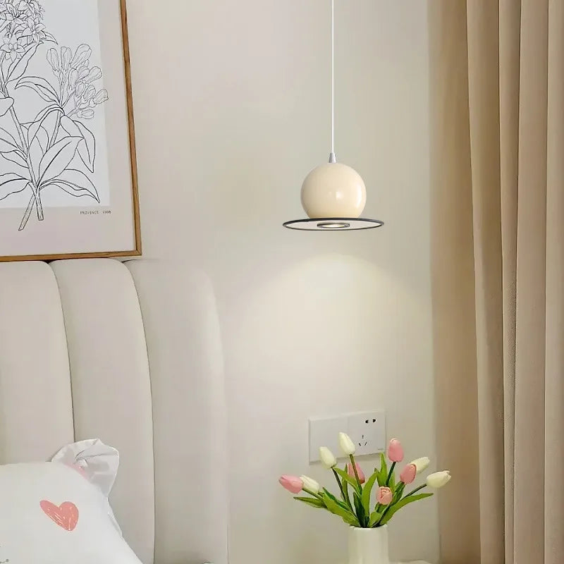 Suspension boule rouge vert Beige métal Style chambre salle à manger cordon réglable - vue 5 sur 9