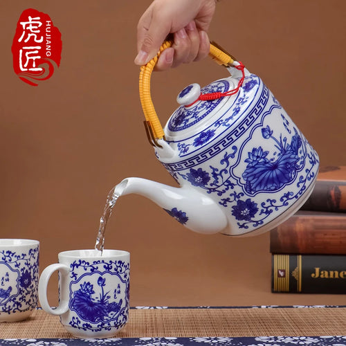 Théière céramique jingdezhen style chinois porcelaine grande capacité