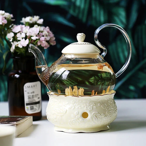 Service à thé vintage porcelaine britannique chauffe théière