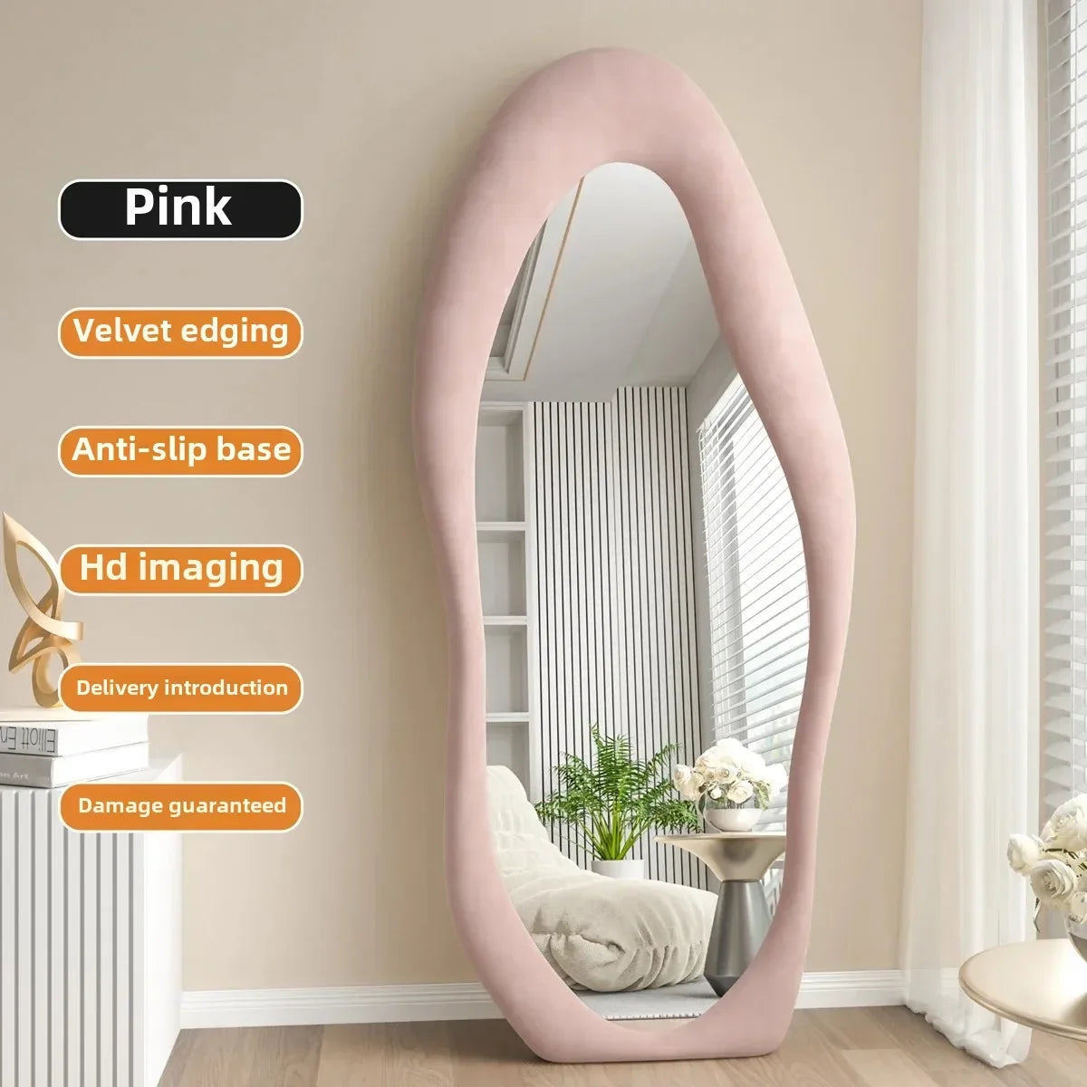 miroir intégral ondulé design nordique pour décoration intérieure - vue 12 sur 13