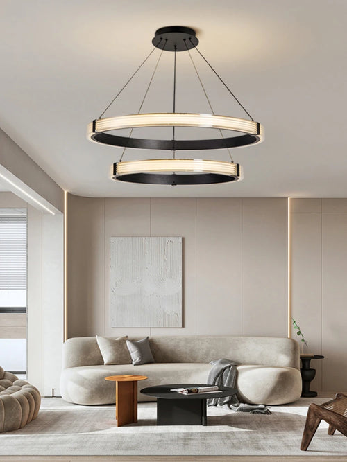 suspension circulaire moderne en acrylique pour décoration intérieure minimaliste