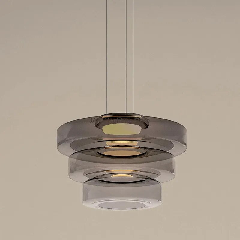 Lustre en verre minimaliste italien - vue 6 sur 24