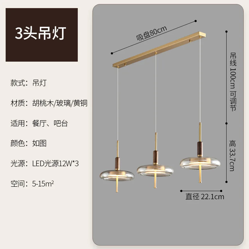 suspension en verre moderne avec éclairage led décoratif - vue 7 sur 7