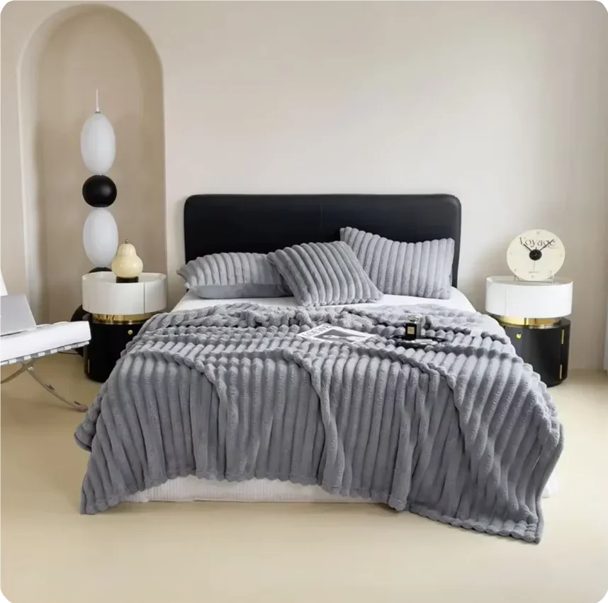 Plaid épais doux en corail pour canapé chambre - vue 3 sur 7