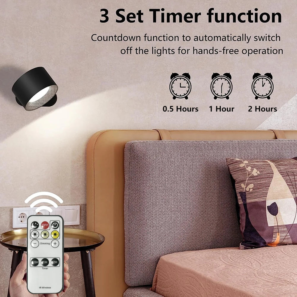 Tactile et télécommande intérieure sans fil Applique murale rechargeable alimenté par batterie LED appliques murales sans fil avec chargement USB - vue 5 sur 10