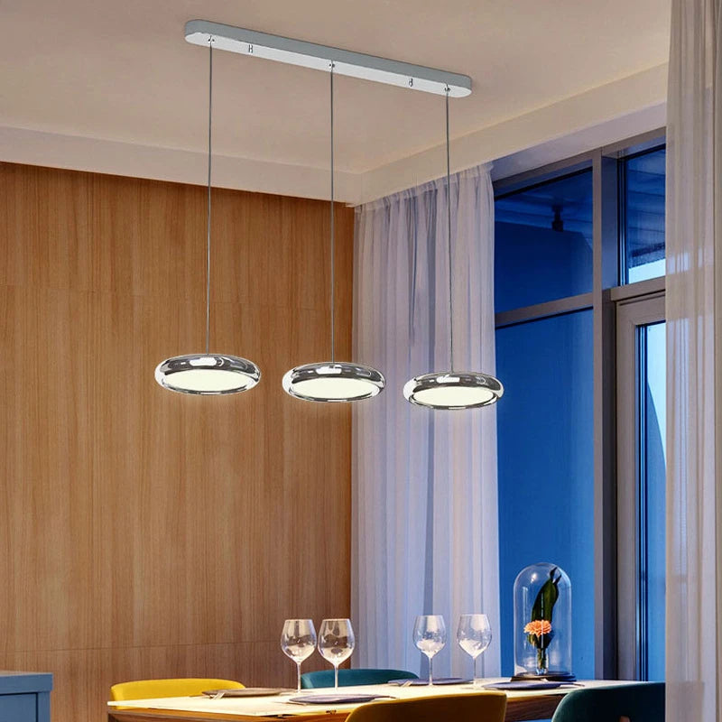 lustre en aluminium led design plaqué circulaire