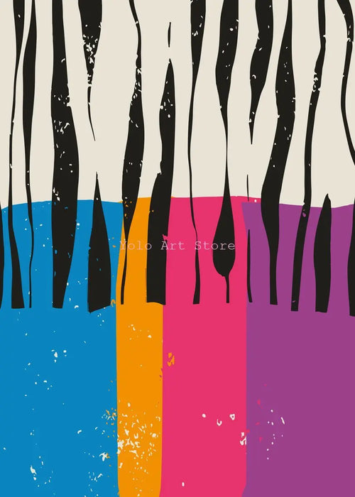 reproduction abstraite colorée sur toile pour décoration intérieure