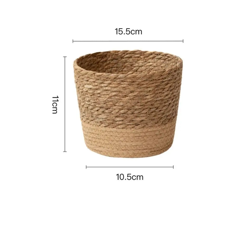 pot de fleurs rotin tressé créatif avec pieds amovibles et support durable