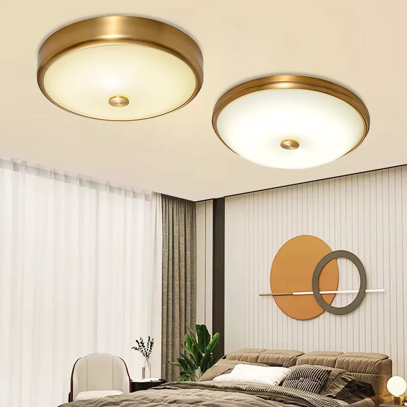 plafonnier rond en verre led design moderne décoratif - vue 2 sur 11
