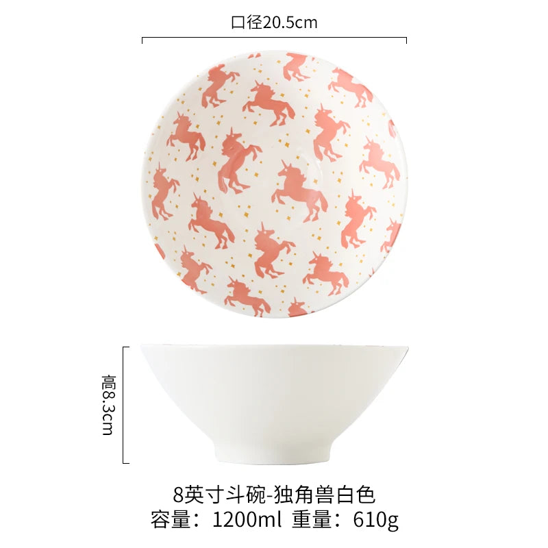 Bol ramen japonais céramique motifs floraux 1 2l