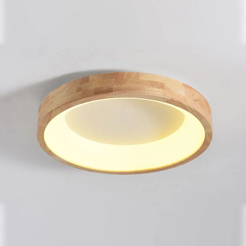 lustre moderne en bois et lumières led décoratives pour intérieur - vue 5 sur 8