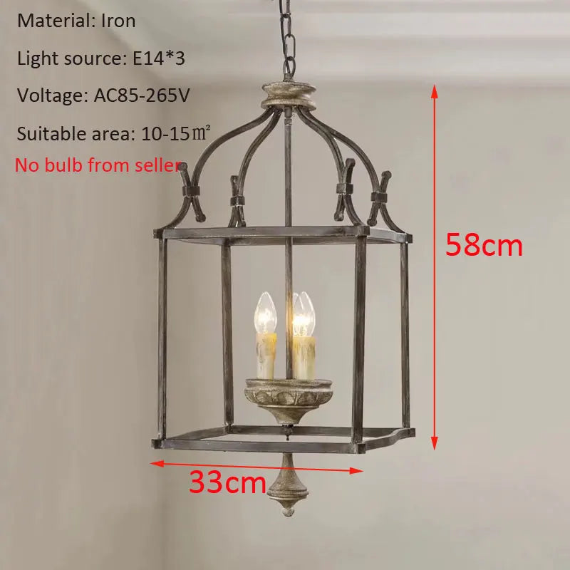 Créatif américain fer E14 lustre lumière porche Restaurant cuisine café chambre personnalité lumière Design lampes