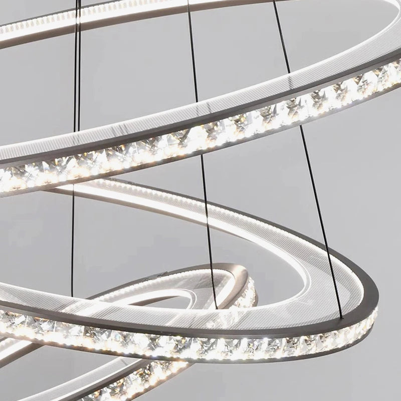 lustre moderne en suspension avec éclairage led intérieur - vue 7 sur 12