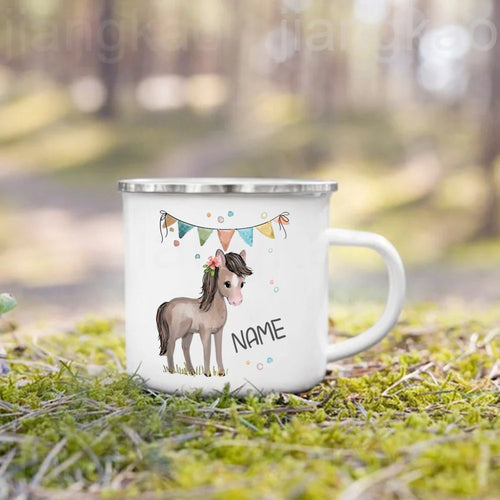 Mug enfant personnalisé avec animal style dessin enamel