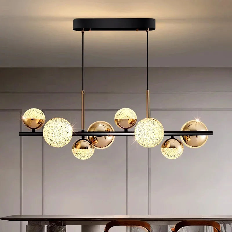 lustre moderne en verre led pour décoration intérieure