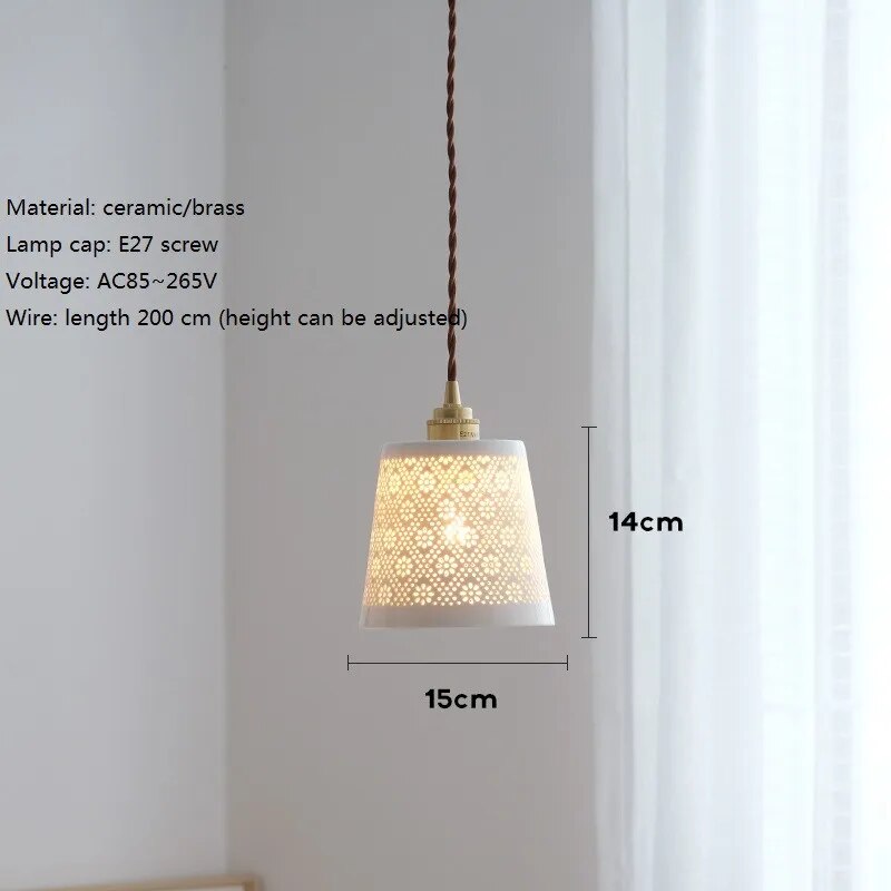 Suspension au design nordique moderne en cuivre et céramique - vue 2 sur 6