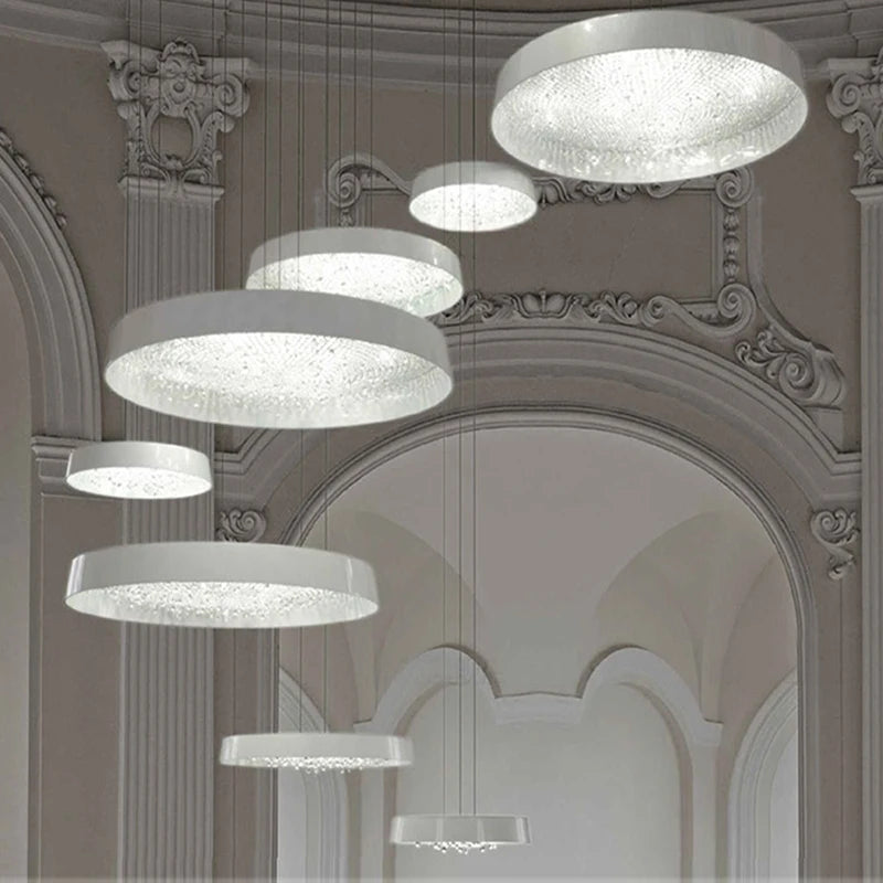 lustre en cristal moderne noir et blanc pour décoration intérieure - vue 4 sur 12