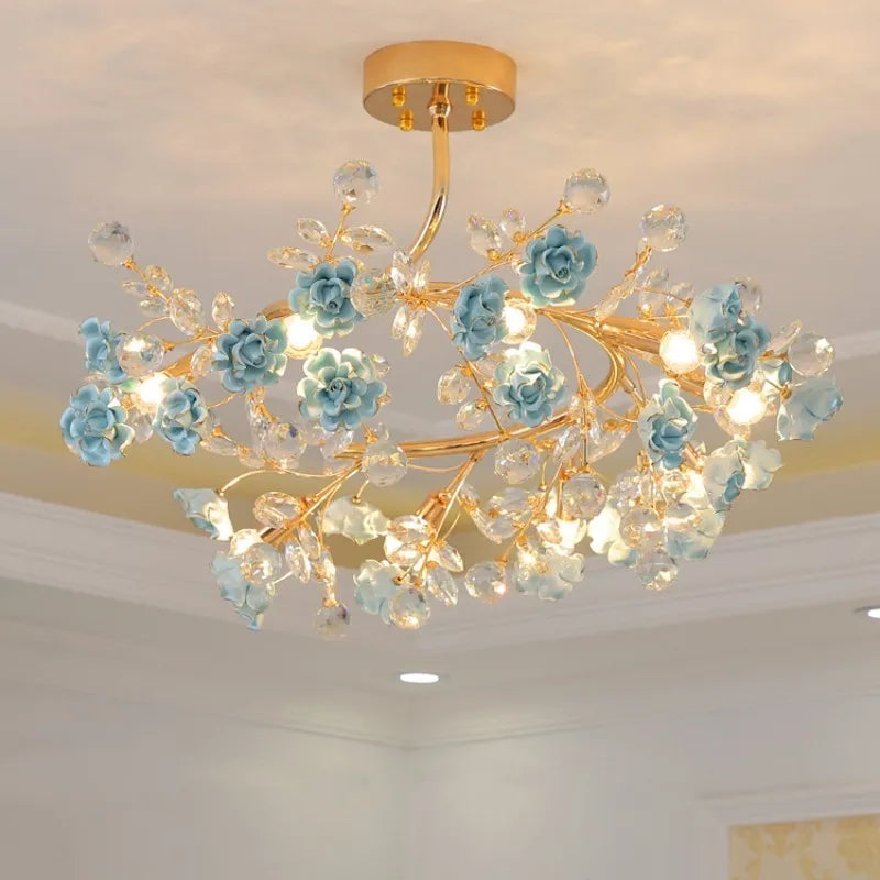 lustre en céramique italien éclairage cristal pour mariage et intérieur - vue 4 sur 14