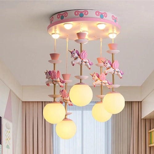 Lustres de chambre d'enfants plafonnier mignon fantaisie moderne lampe à LED créative avec animal salon filles chambre lumière