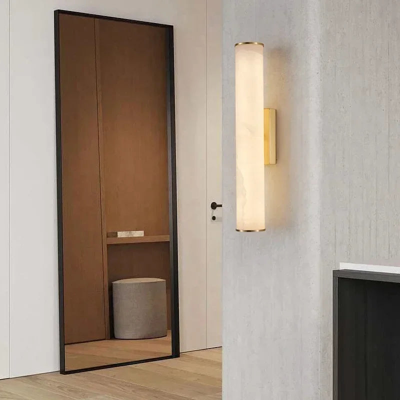 applique murale en marbre naturel avec éclairage moderne décoratif - vue 3 sur 9