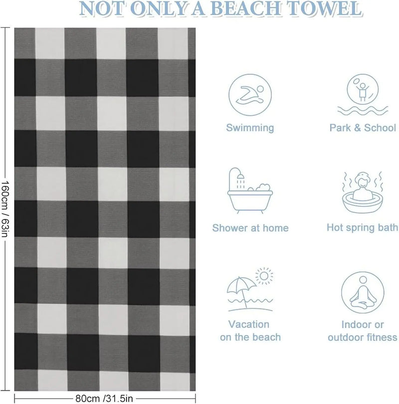 serviette de plage carreaux style leger anti sable