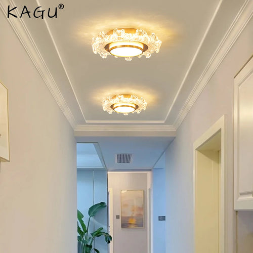 lustre moderne led en verre cristal pour décoration maison