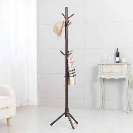 cintres en bois support à chapeaux et manteaux avec crochets - vue 8 sur 9