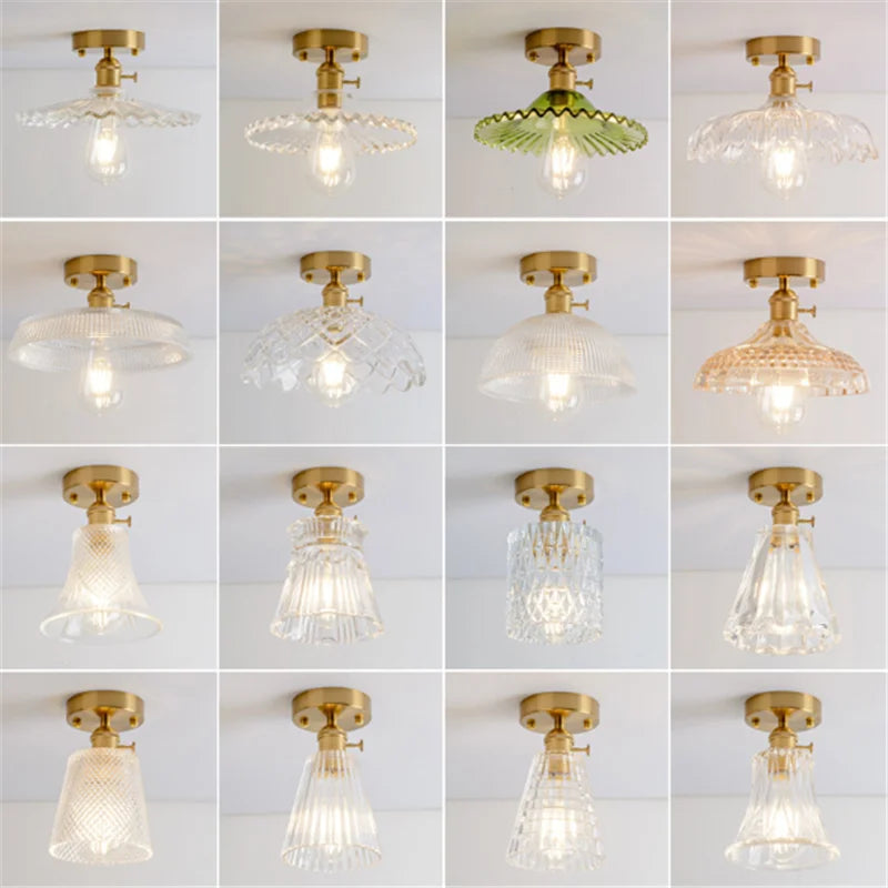 plafonnier led nordique vintage en verre pour intérieur moderne - vue 4 sur 18