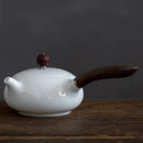 Théière dehua porcelaine poignée latérale style jade ancien