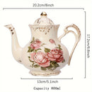 theiere ceramique avec soucoupe style elegant tea time