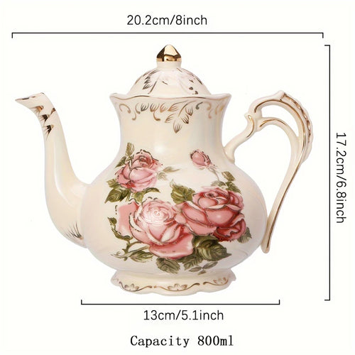 theiere ceramique avec soucoupe style elegant tea time