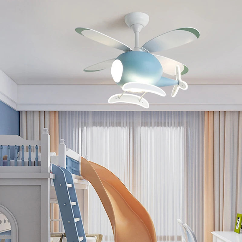 suspension hélicoptère ventilateur led pour enfants télécommande directe - vue 5 sur 8
