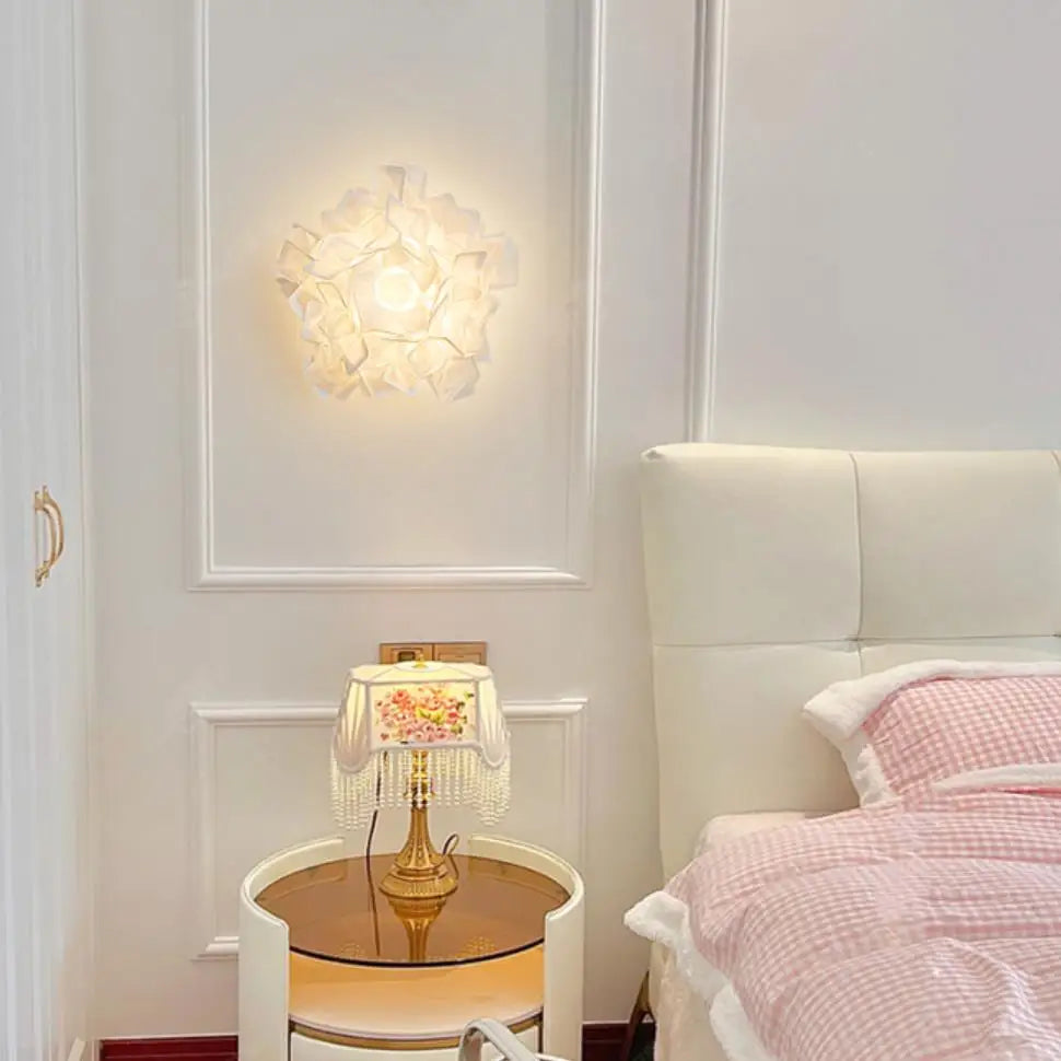 applique murale led acrylique romantique fleur blanche moderne - vue 4 sur 6