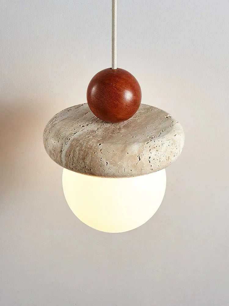 Suspension Led Style crème chambre chevet médiévale Memphis chambre d'enfant fil suspendu petite pierre claire bois