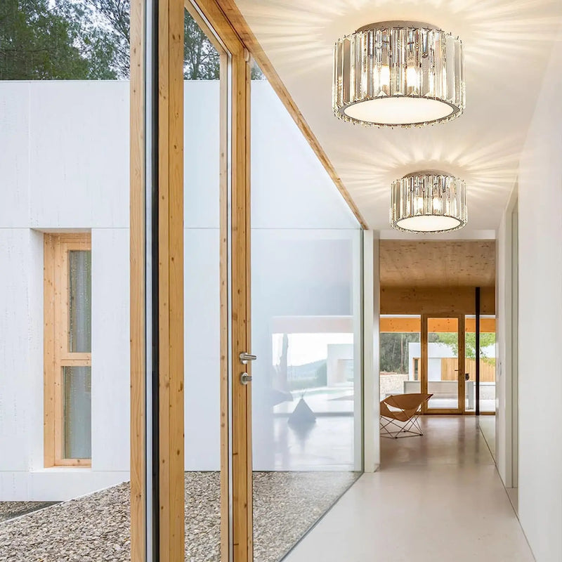 lustre en cristal led rond de luxe pour éclairage intérieur