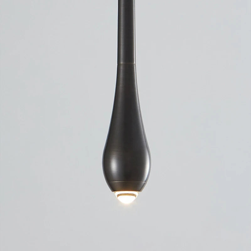 suspension moderne à led avec intensité variable en laiton et cuivre - vue 6 sur 8
