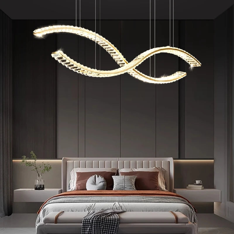 lustre en cristal élégant pour éclairage suspendu - vue 5 sur 12