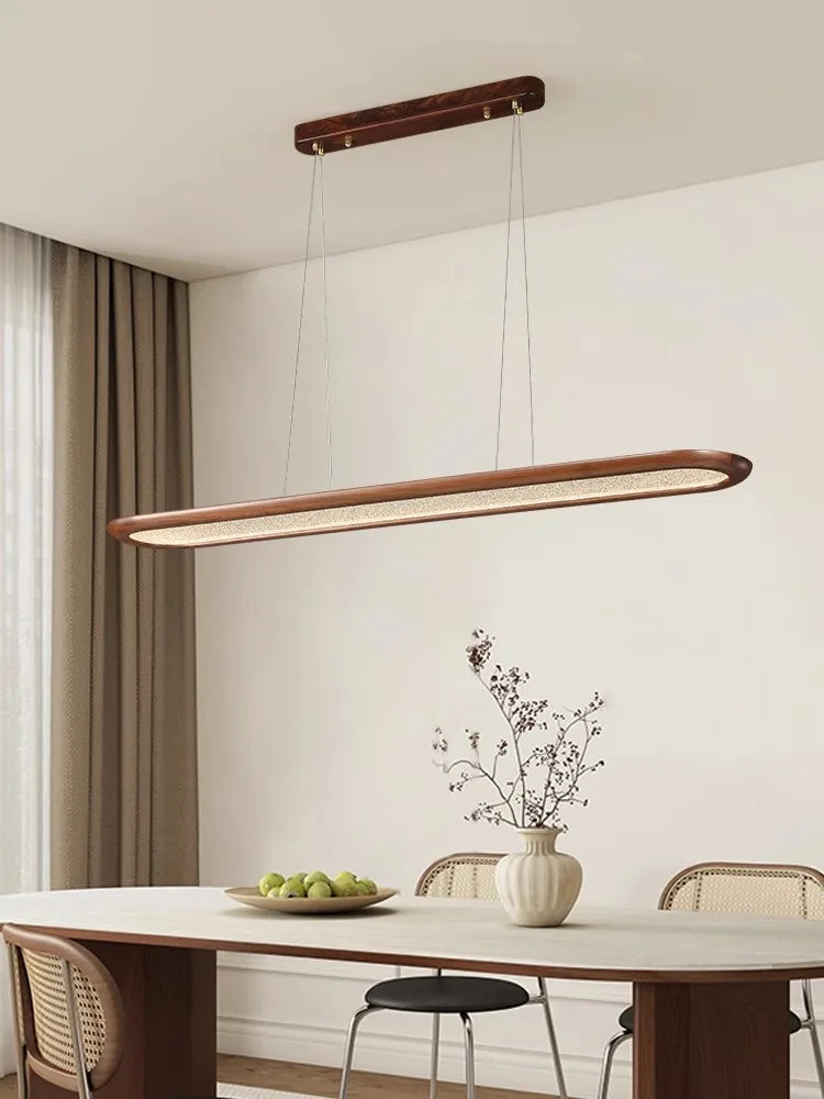 Suspension moderne en noyer pour bar led décoratif