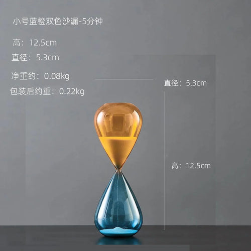 décoration sablier créative en verre pour intérieur élégant