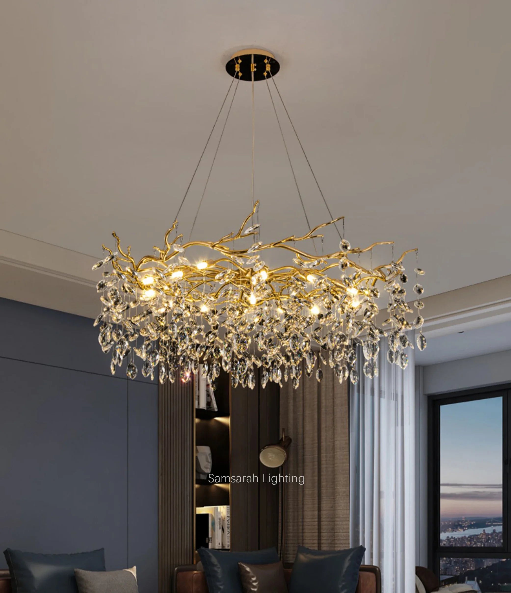 lustre en cristal de luxe pour décoration intérieure élégante - vue 3 sur 10