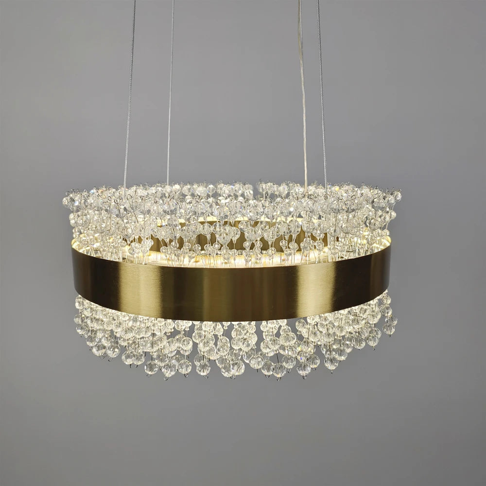 lustre led en cristal moderne hauteur réglable décoration maison