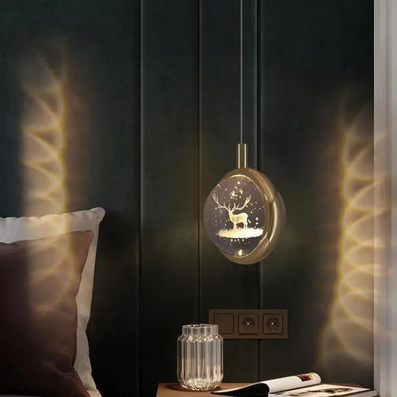 suspension boule de cristal led design moderne pour intérieur - vue 3 sur 10