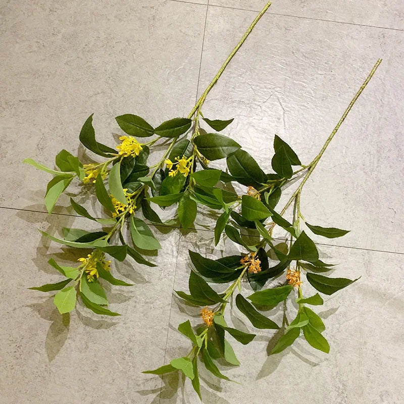 lot de 6 plantes artificielles en soie osmanthus pour décoration commerciale - vue 5 sur 8