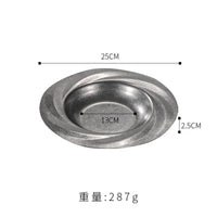 Assiette retro acier inoxydable style restaurant luxe