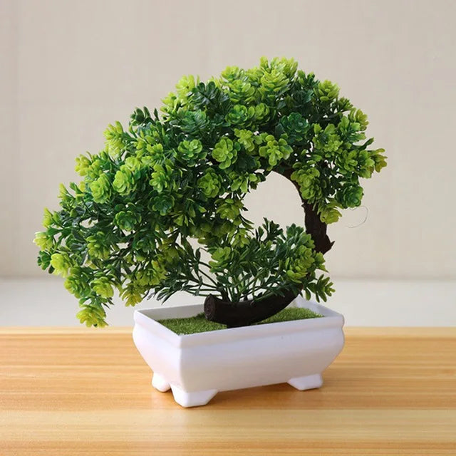 bonsaï plantes artificielles vertes décoration fête mariage et bureau - vue 8 sur 14