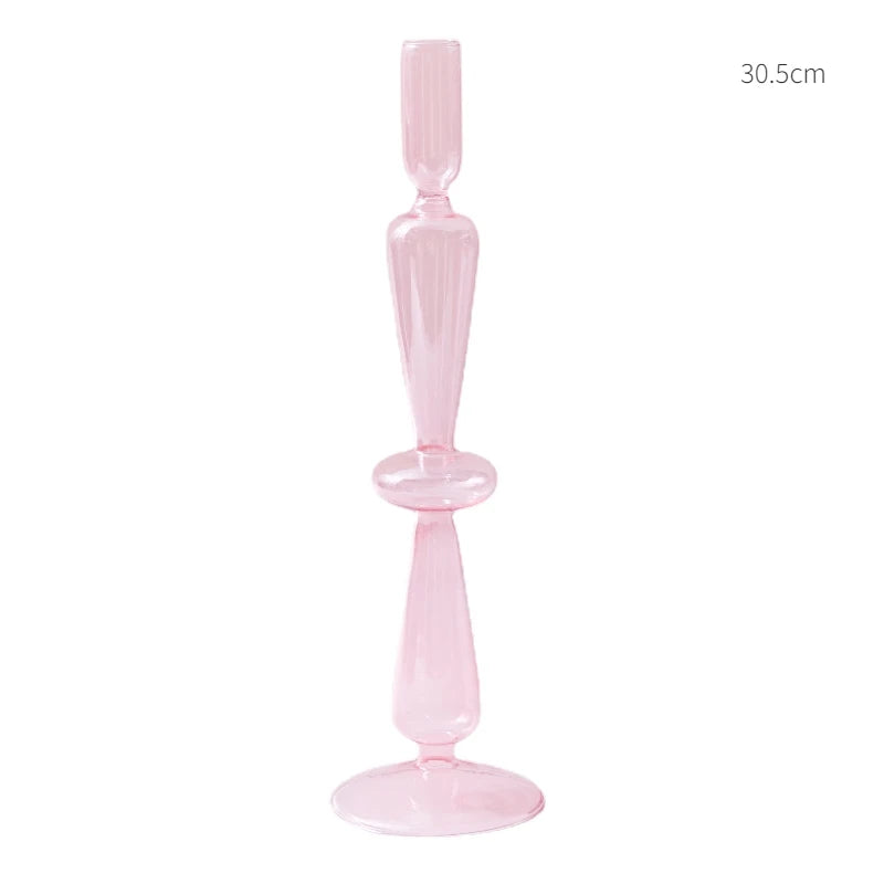 bougeoir en verre conique pour table de mariage et décoration nordique - vue 19 sur 28
