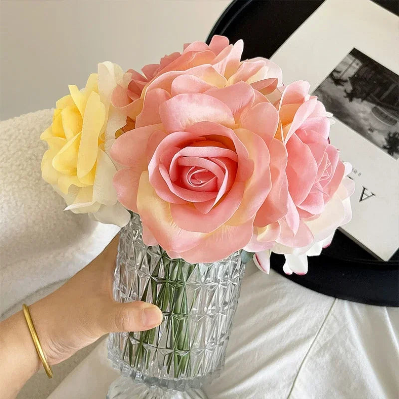 bouquet de roses artificielles décoratives pour jardin