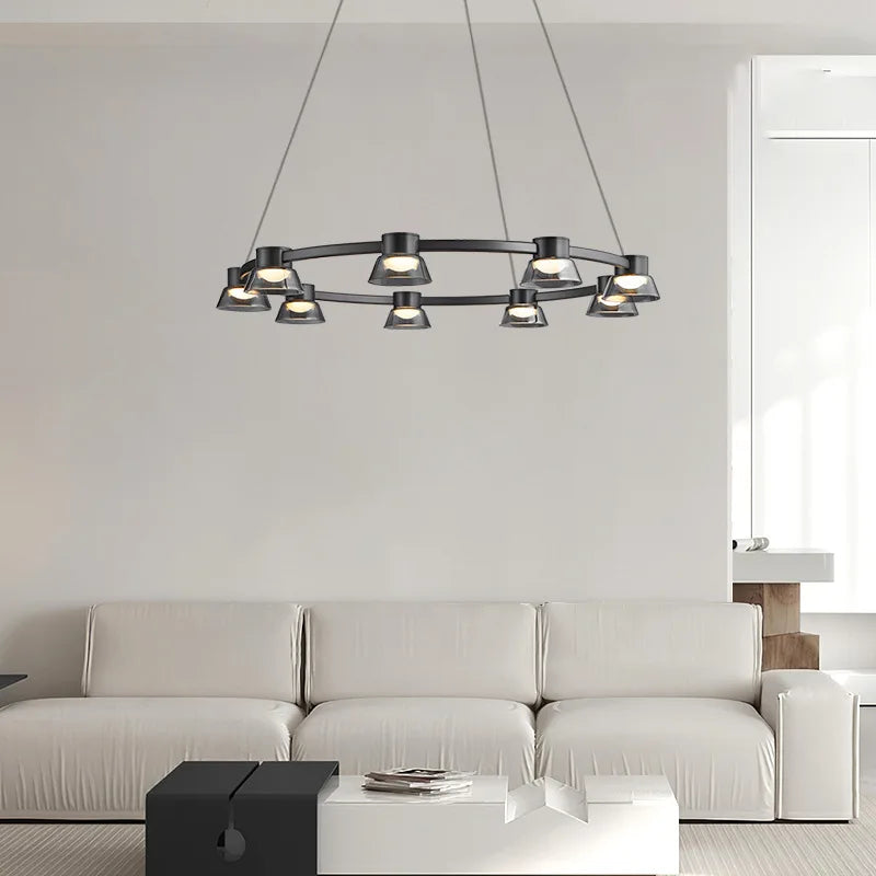 lustre moderne minimaliste led en verre design nordique suspendu