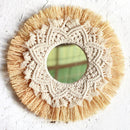 miroir décoratif bohème en paille tissée romantique pour mariage